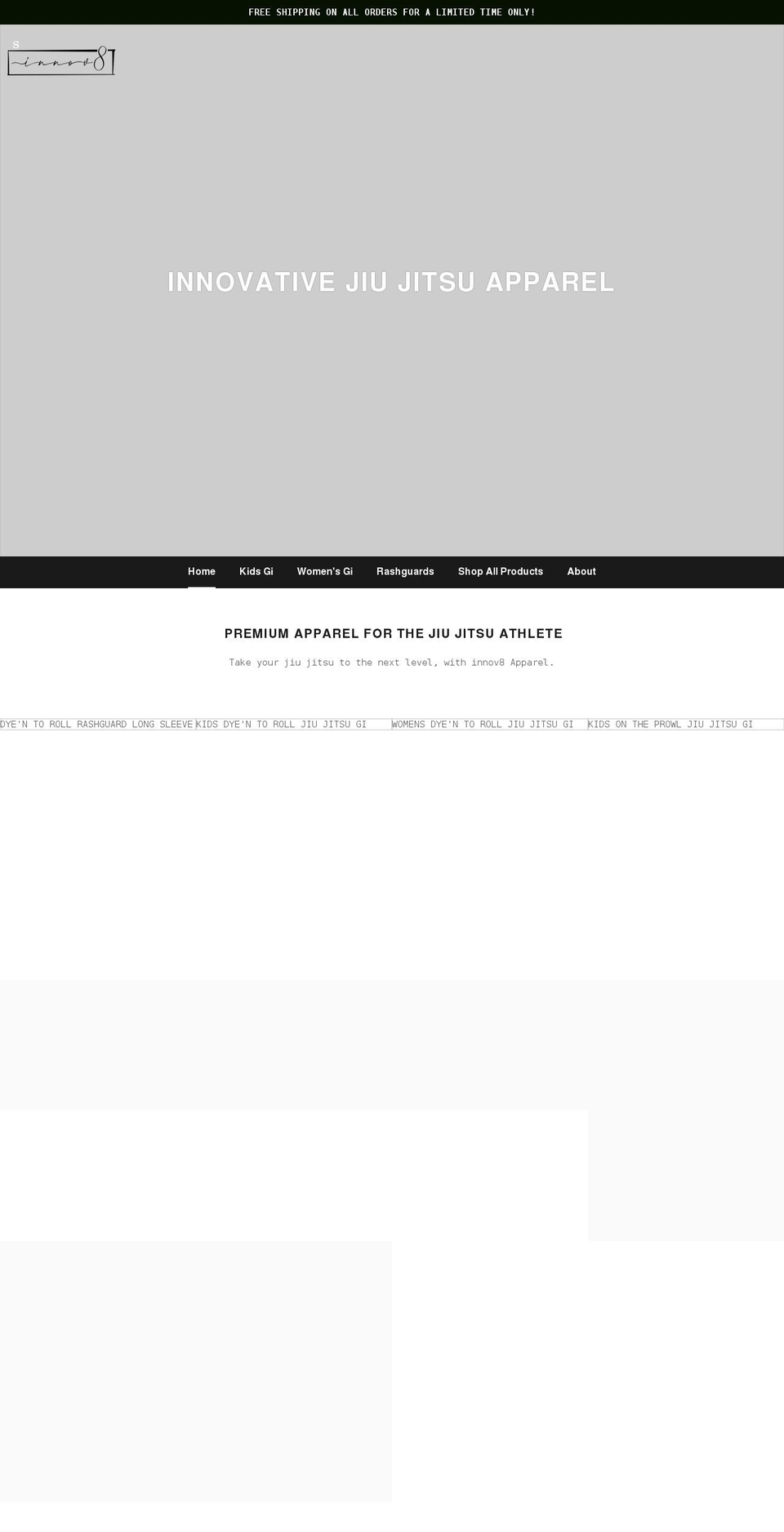innov8apparel.com shopify website screenshot