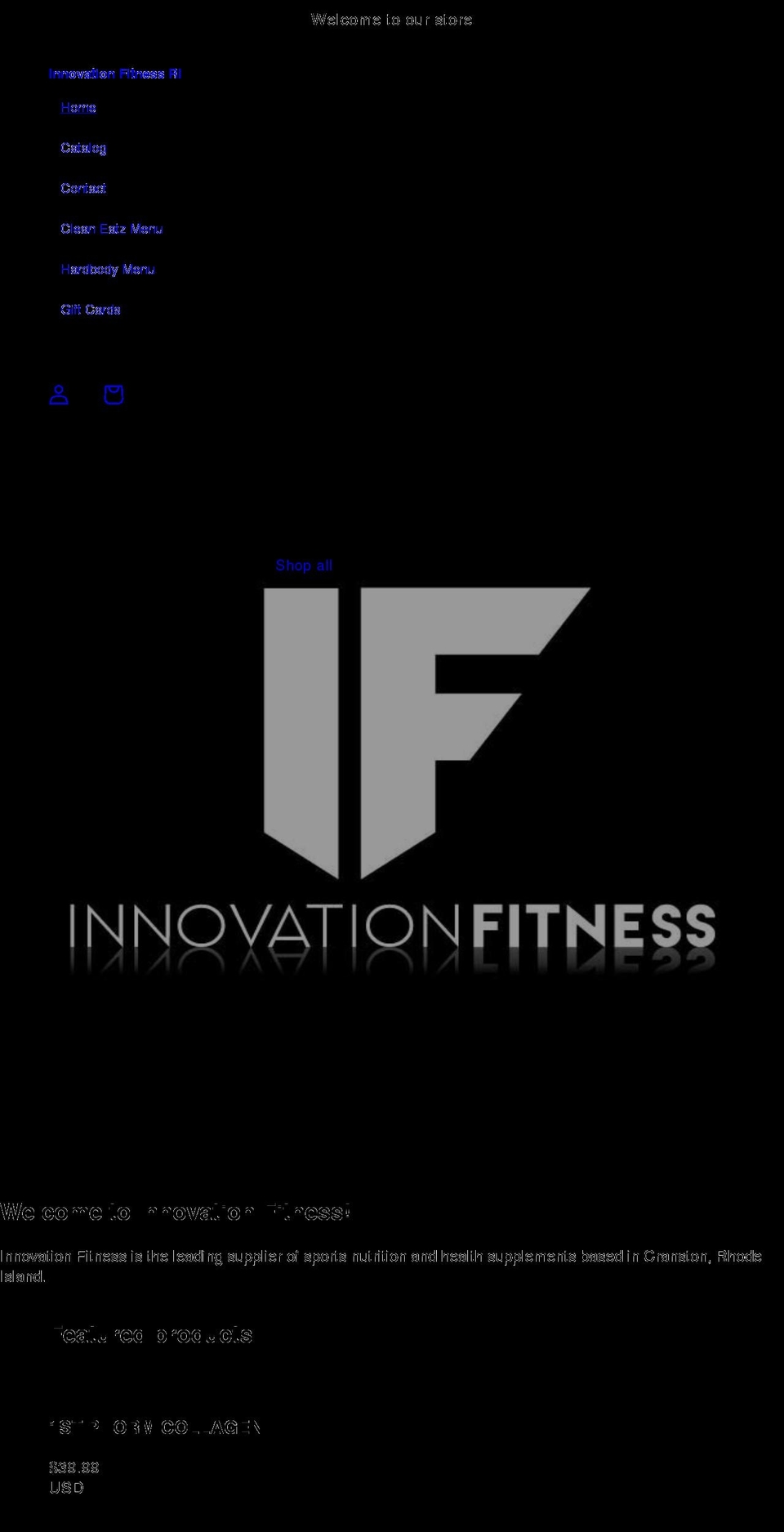 innovationfitnessri.com shopify website screenshot