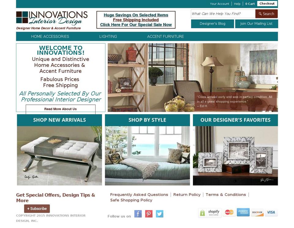 Rjjtheme Shopify theme site example innovationsinteriordesign.com