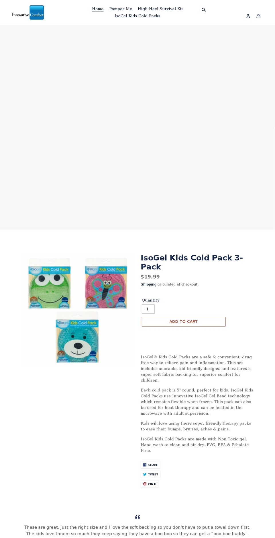 innovativecomfort.com shopify website screenshot