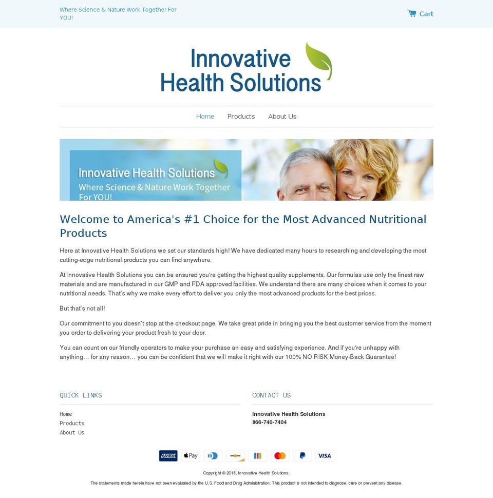 innovativehealthsolutionsonline.org shopify website screenshot