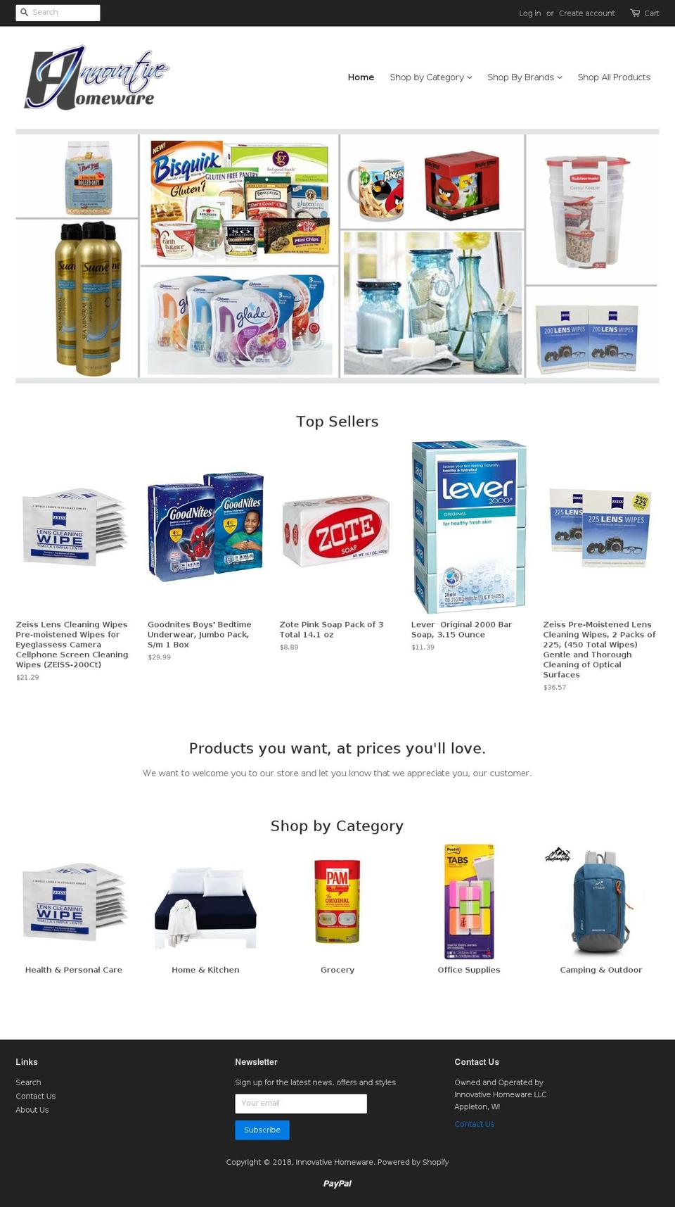 innovativehomeware.com — Shopify storefront screenshot