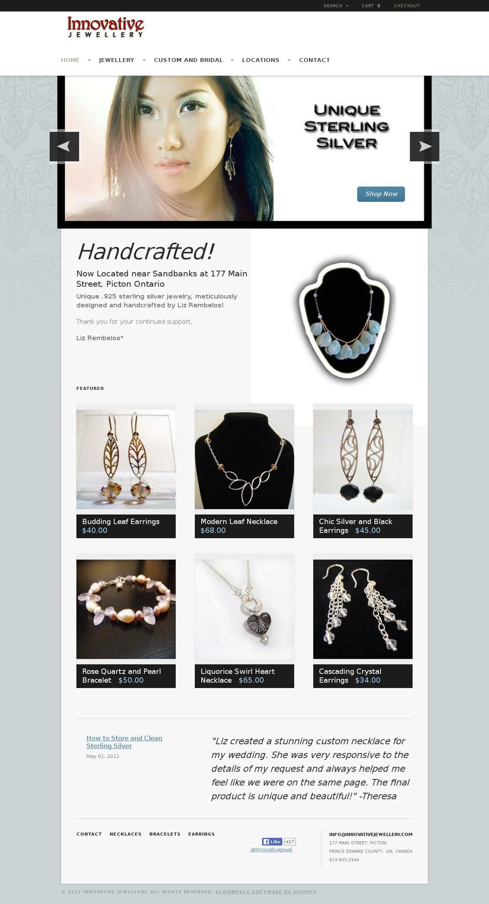 innovativejewellery.ca shopify website screenshot