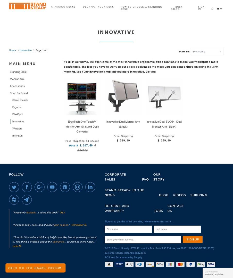 innovativemonitararm.com — Shopify storefront screenshot