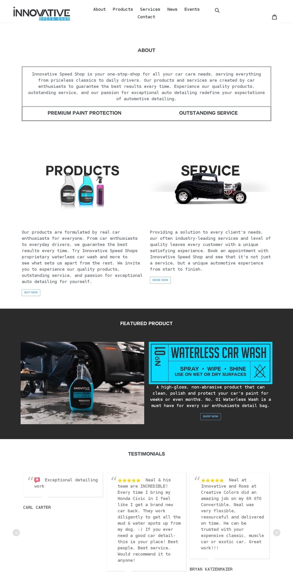 innovativespeedshop.com shopify website screenshot