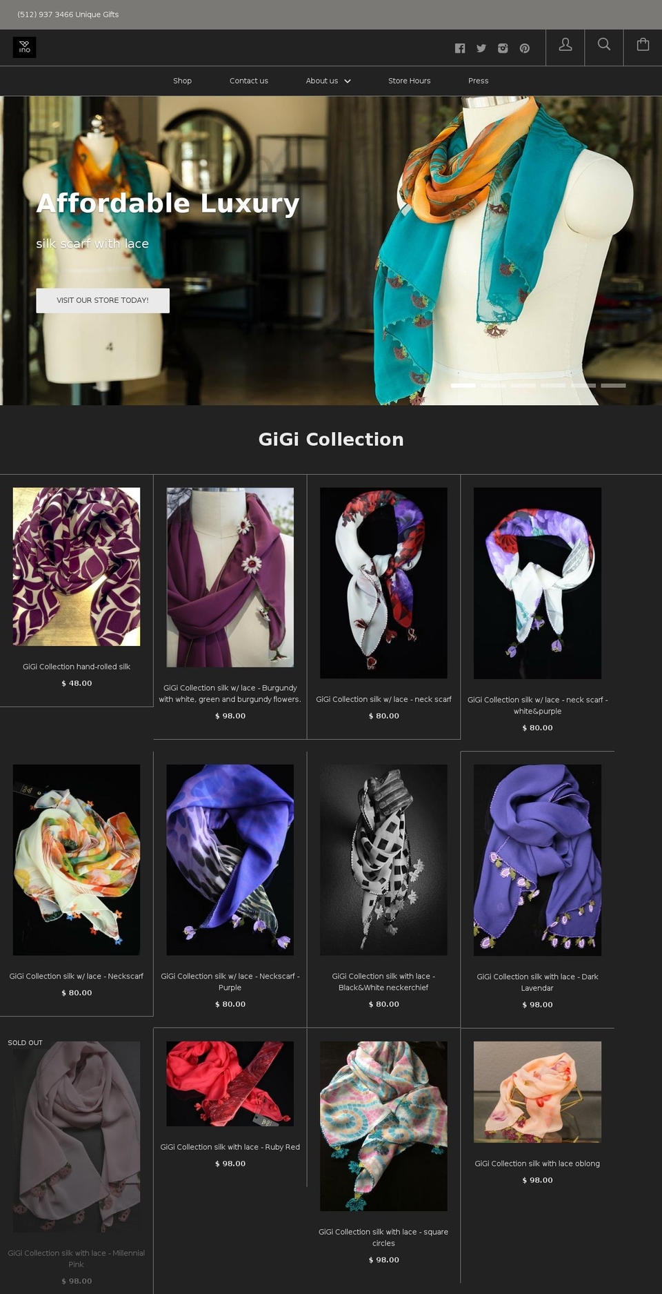 ino.boutique shopify website screenshot