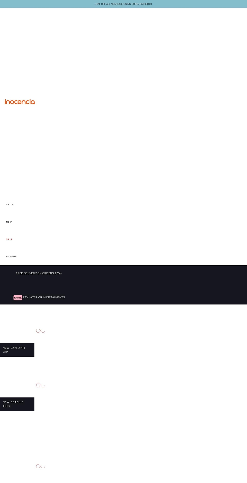 inocencia.co.uk shopify website screenshot