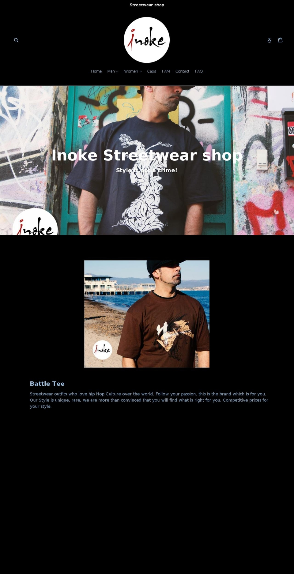 inokeclothing.com — Shopify storefront screenshot