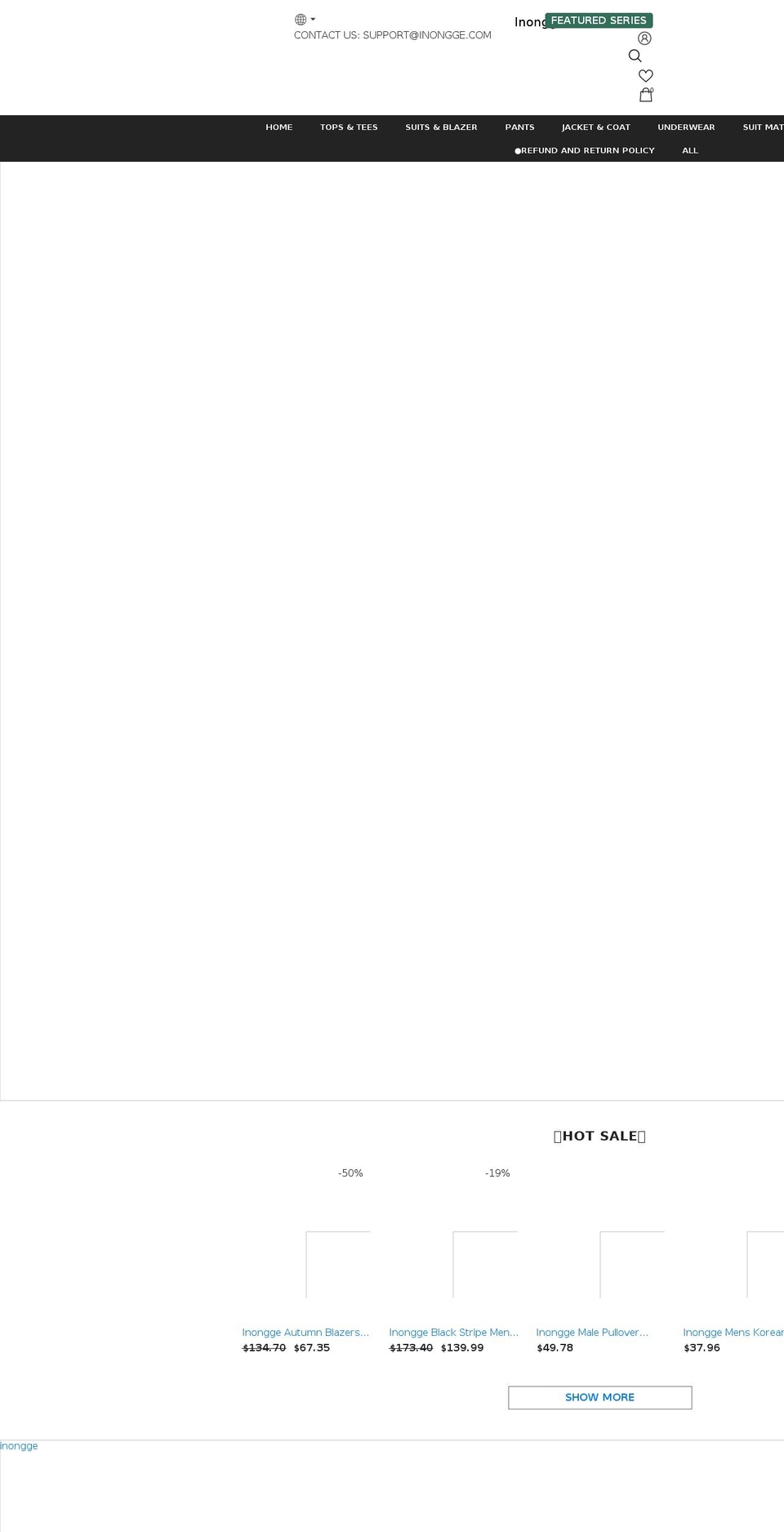 inongge.com shopify website screenshot