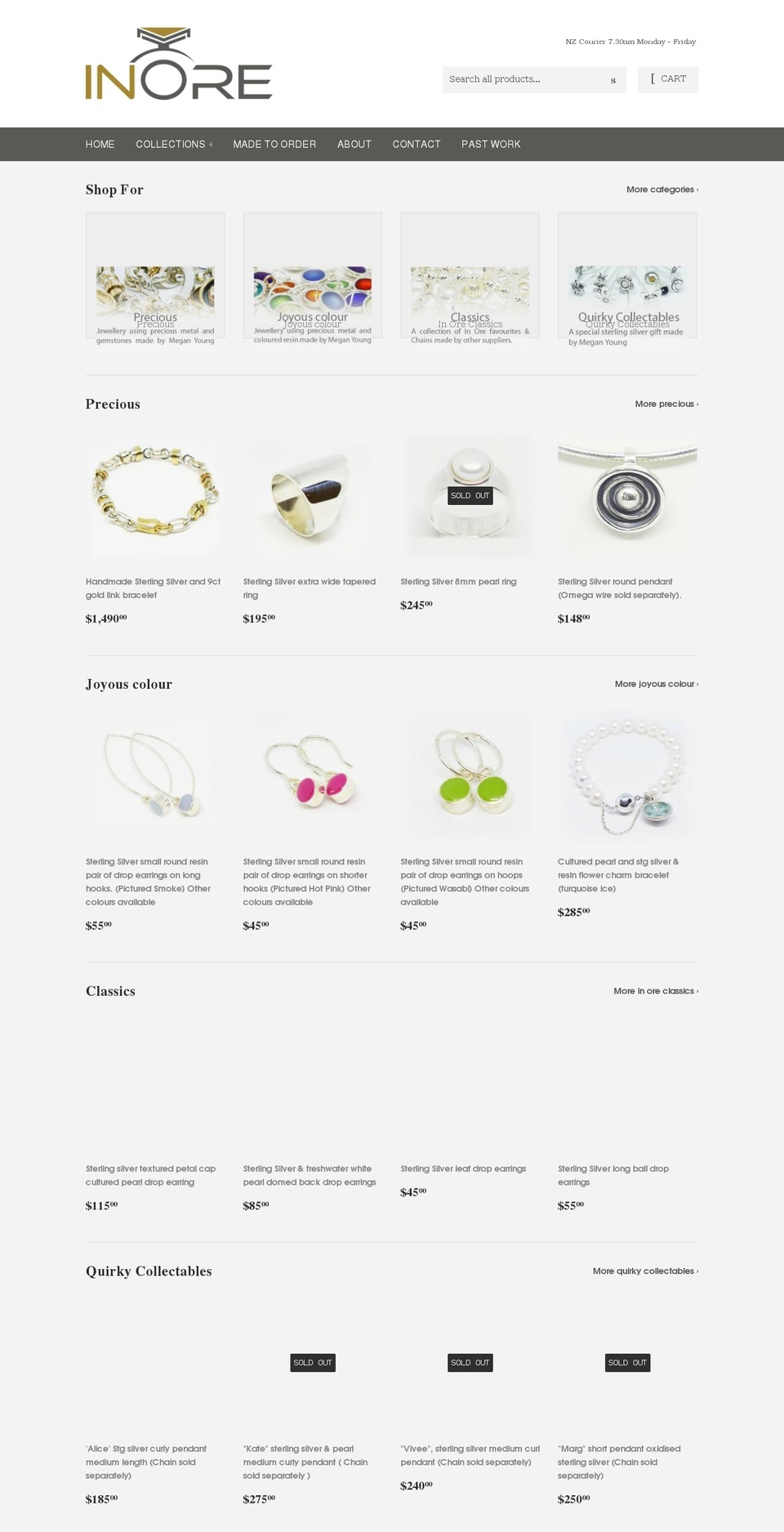 inore.co.nz shopify website screenshot