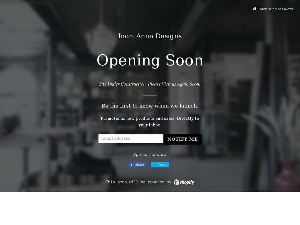 inoriannedesigns.com shopify website screenshot