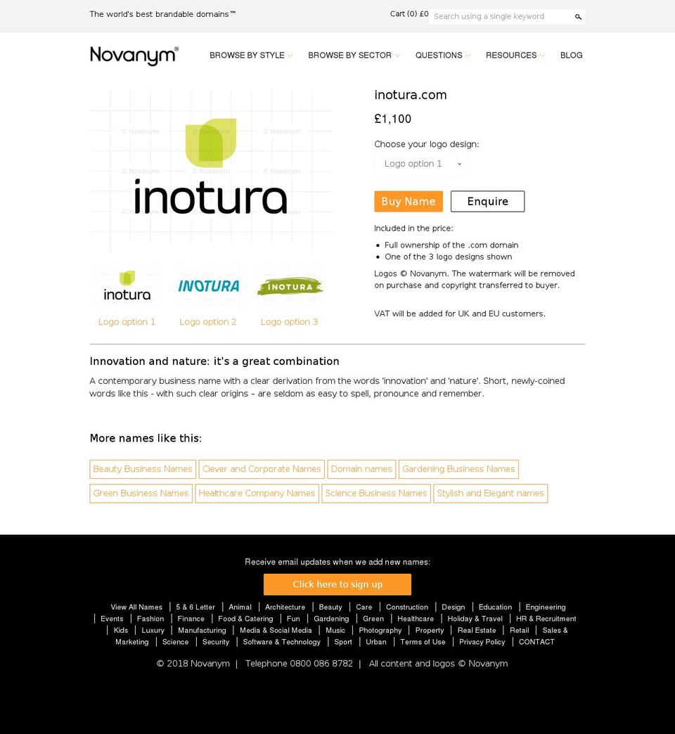 inotura.com — Shopify storefront screenshot