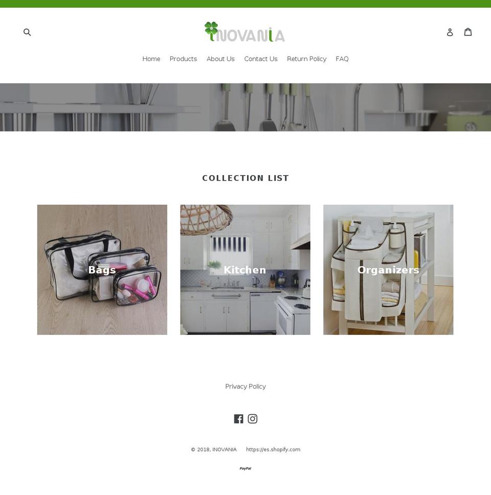 inovania.com — Shopify storefront screenshot