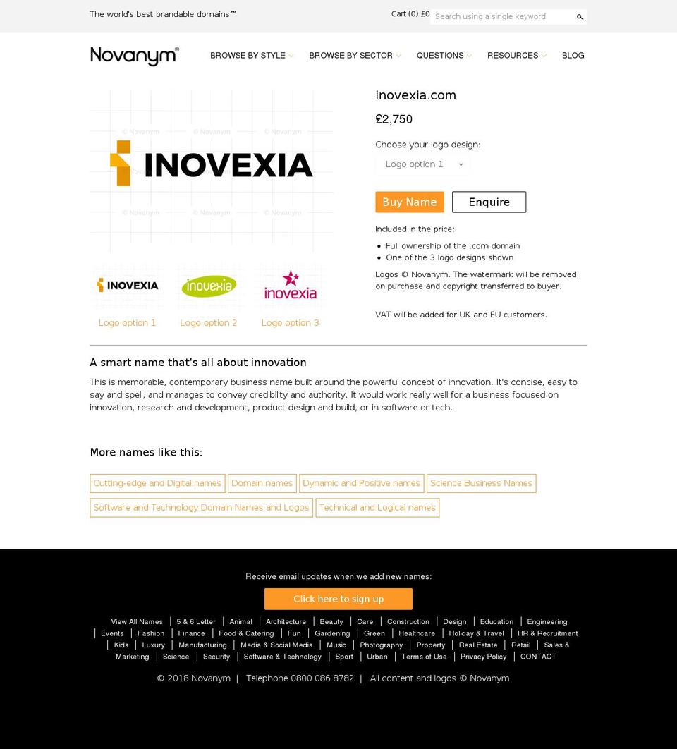 inovexia.com — Shopify storefront screenshot