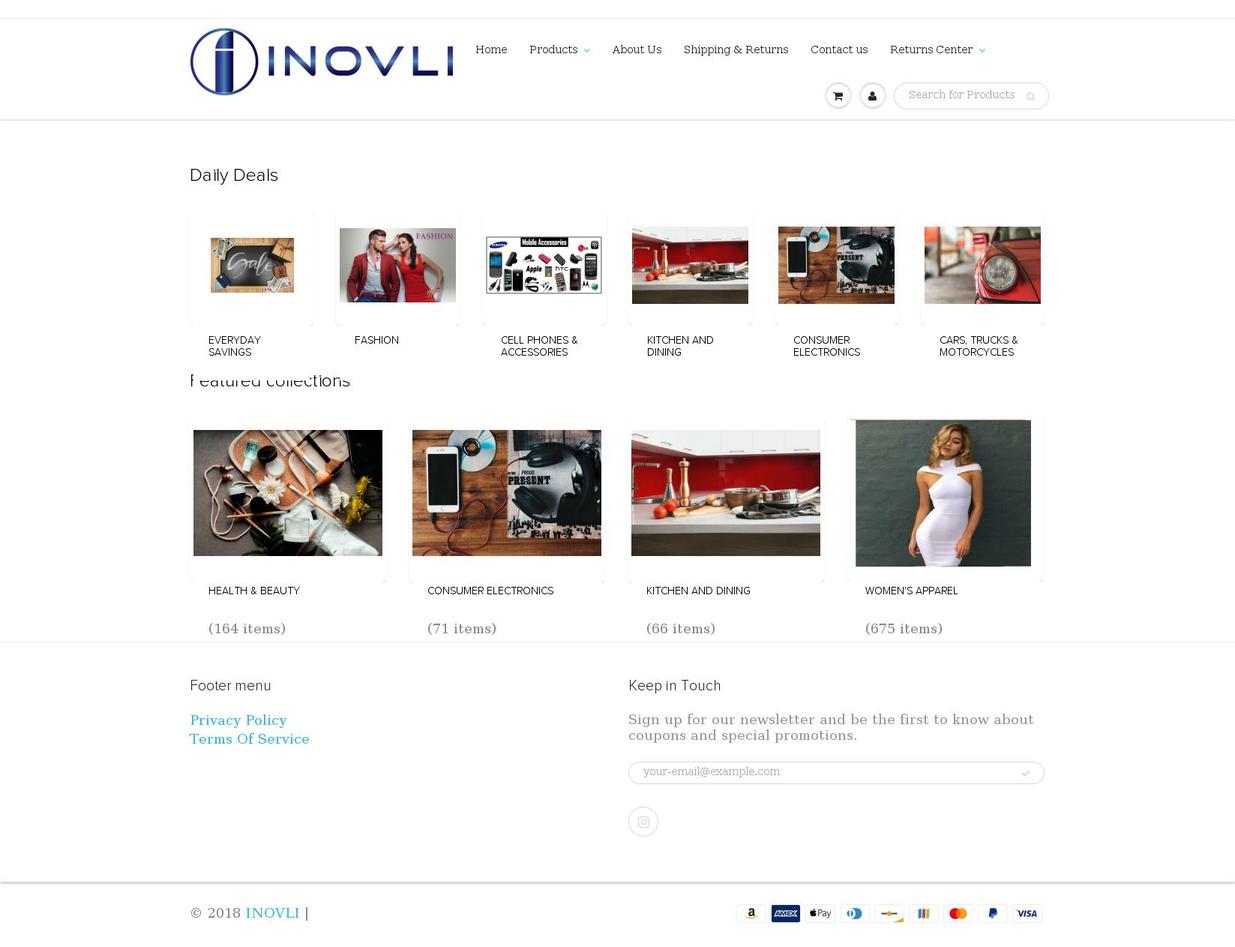 inovli.com shopify website screenshot