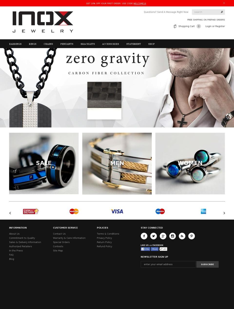 inoxjewelry.in shopify website screenshot