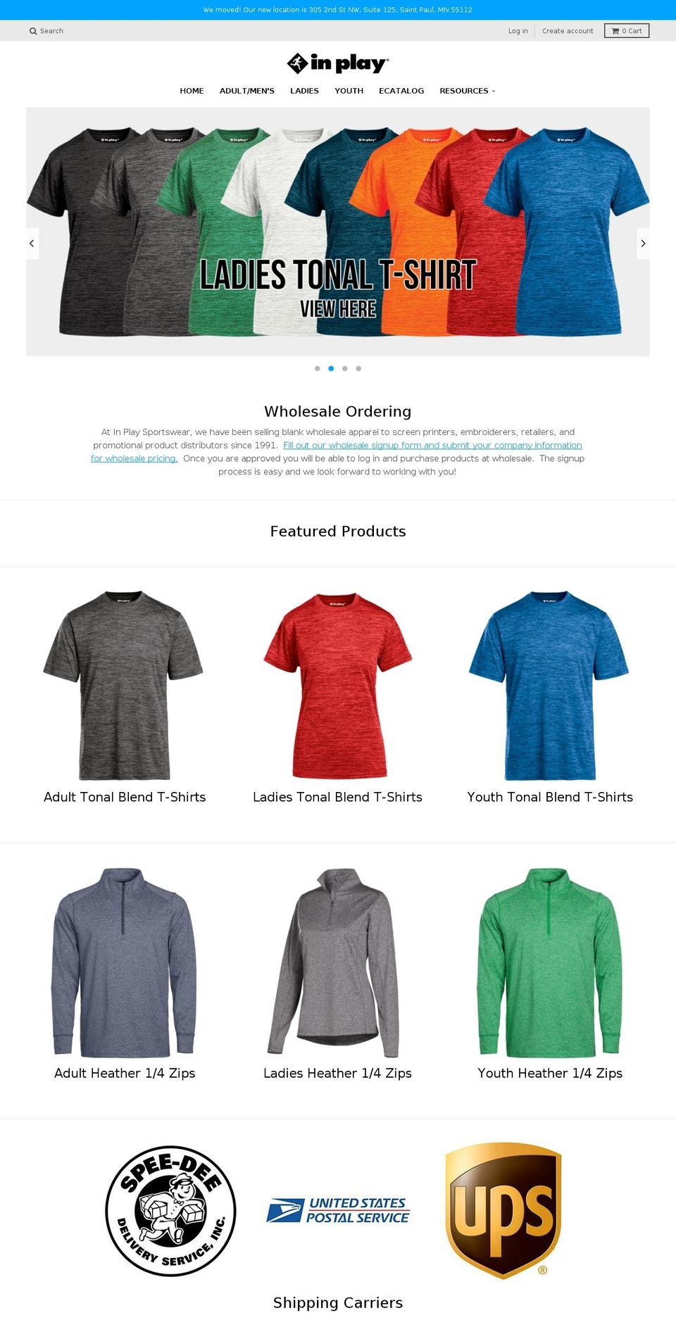 inplaysportswear.com shopify website screenshot