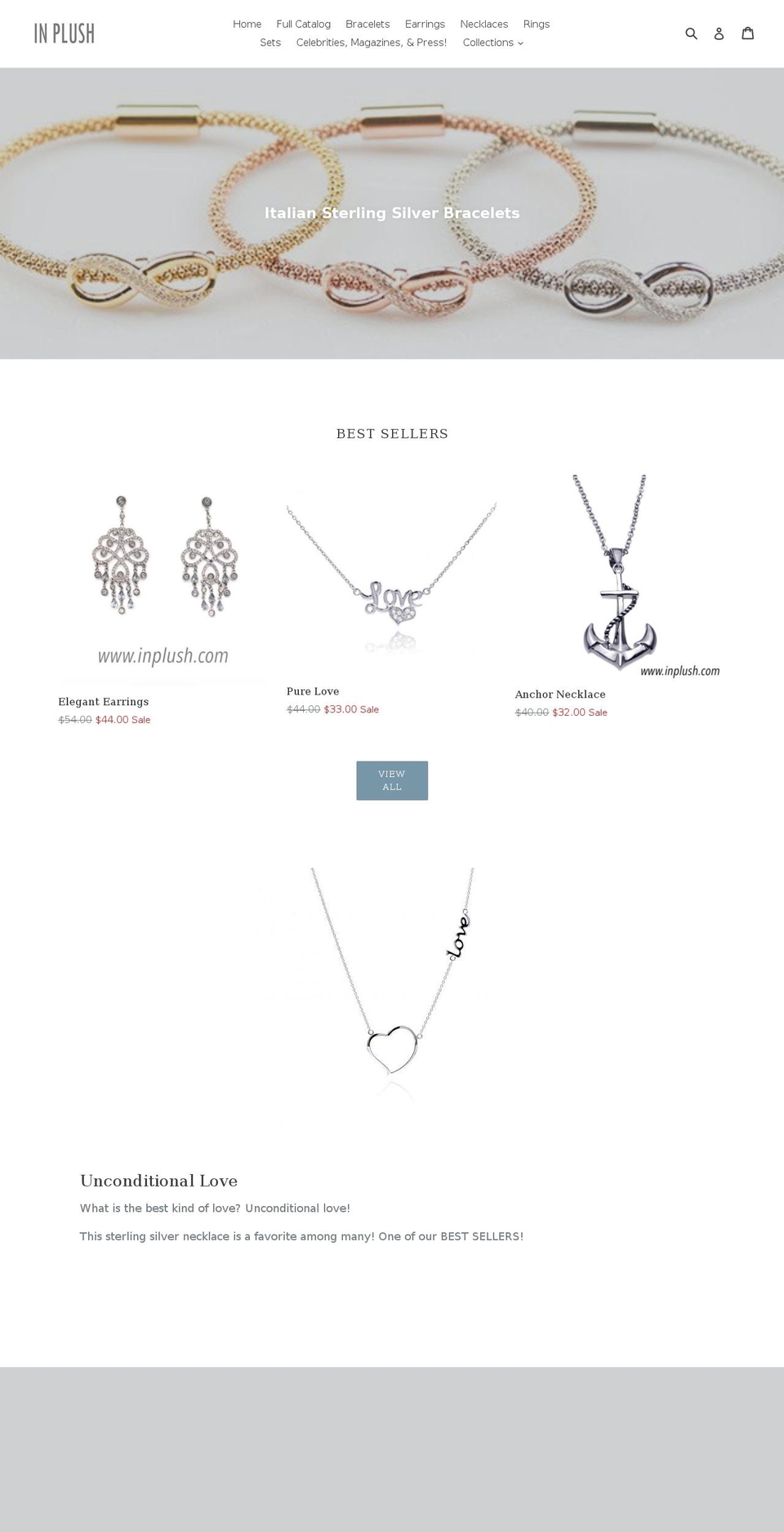 inplush.com shopify website screenshot