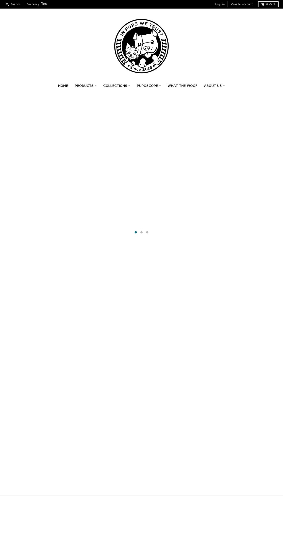 inpupswetrust.com shopify website screenshot