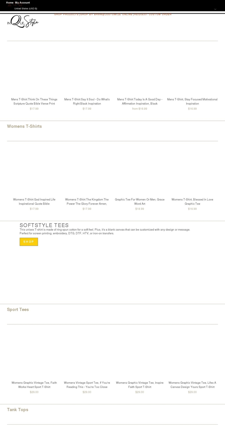 inquestyle.com shopify website screenshot