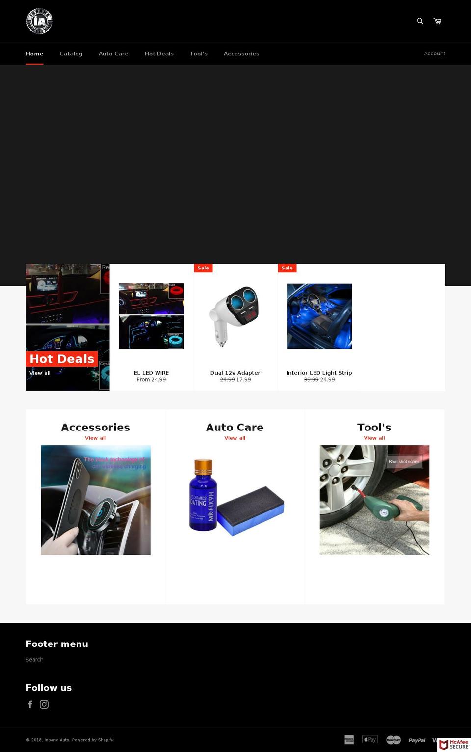 insaneautomotive.com shopify website screenshot