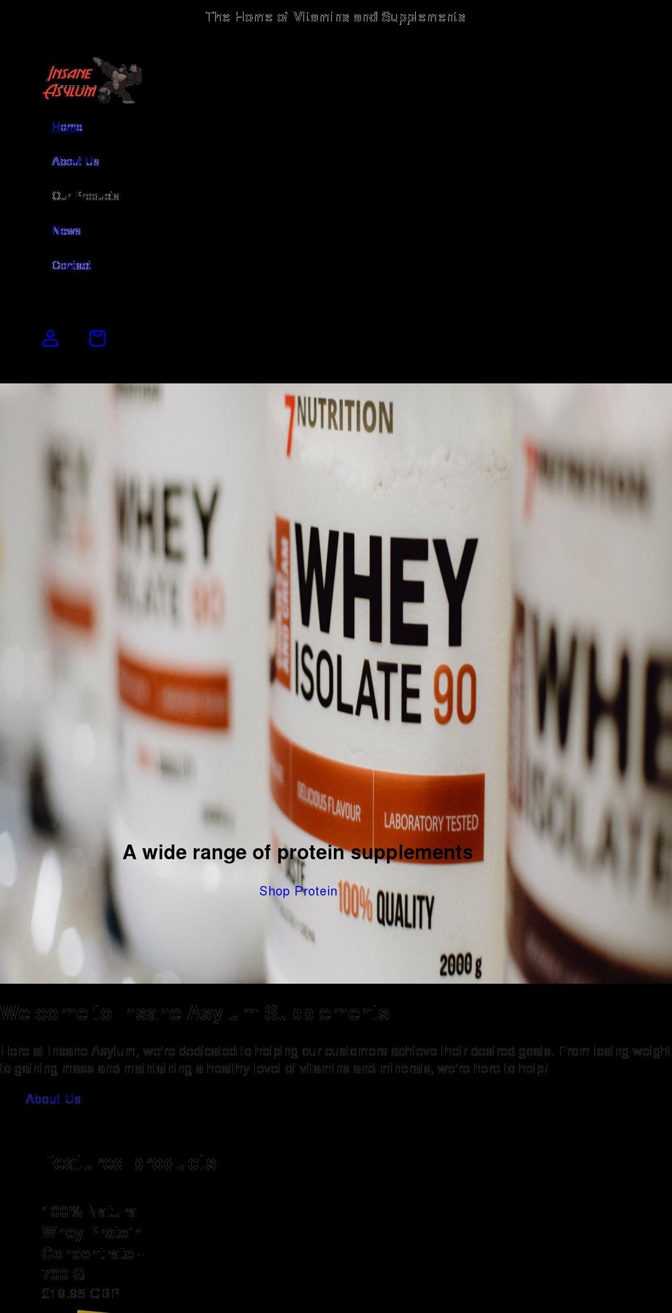 insanesupps.com shopify website screenshot
