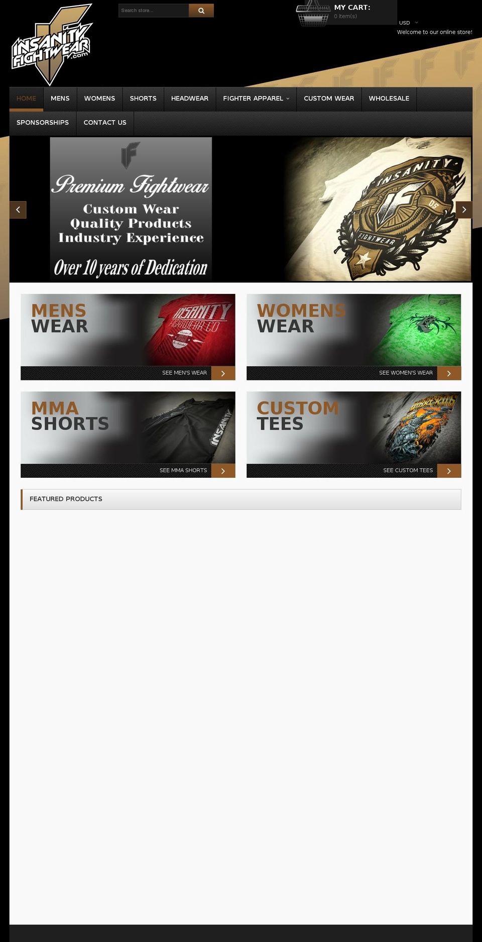 Theme Shopify theme site example insanityfightwear.com