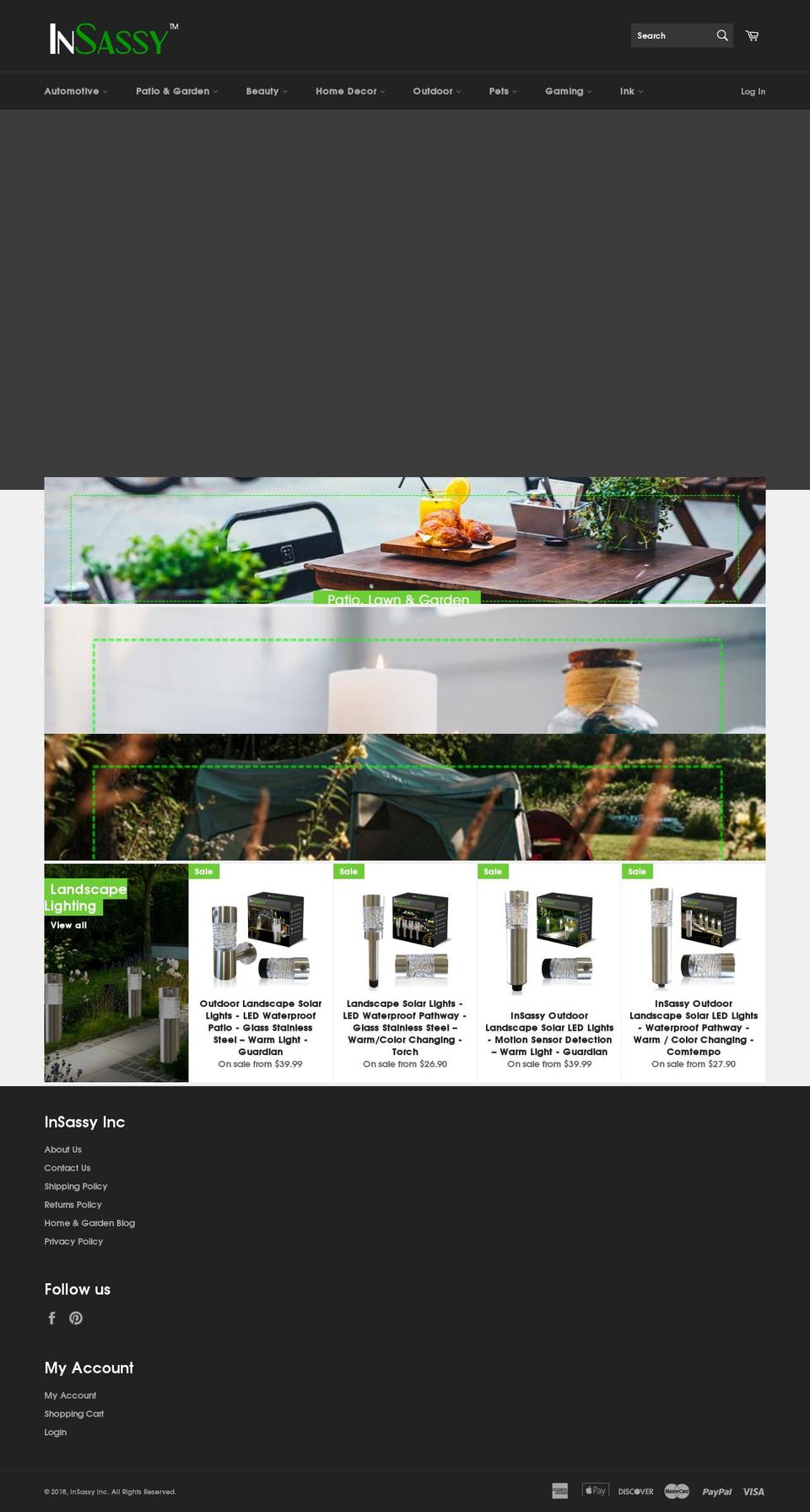 insassy.com shopify website screenshot