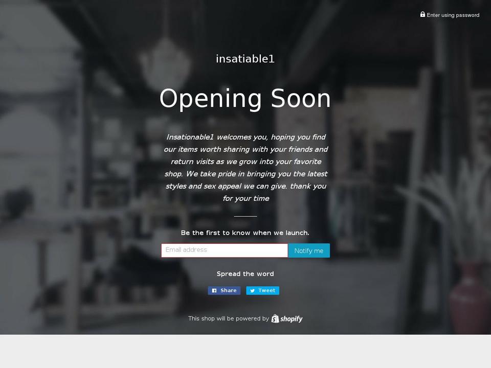 insatiable1.com — Shopify storefront screenshot