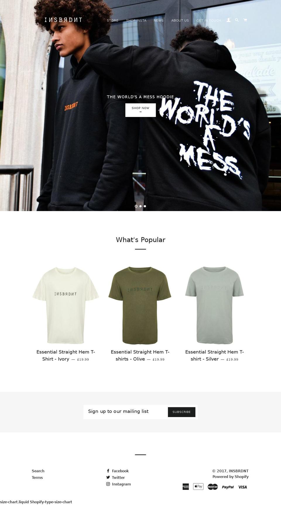 insbrdnt.com shopify website screenshot