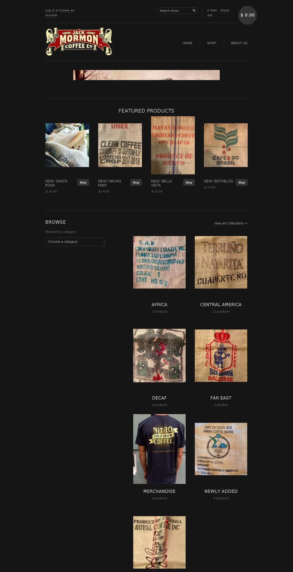 insearchofthecelestialbean.com — Shopify storefront screenshot