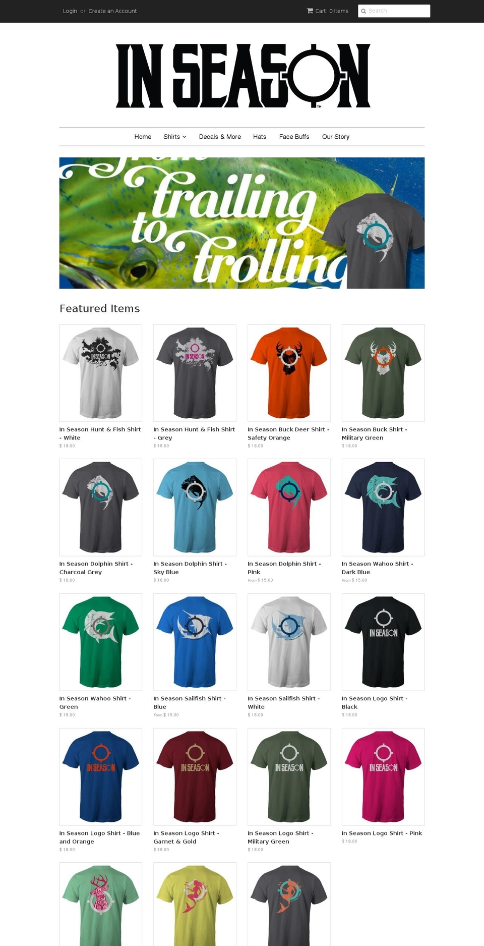 inseasonapparel.com shopify website screenshot