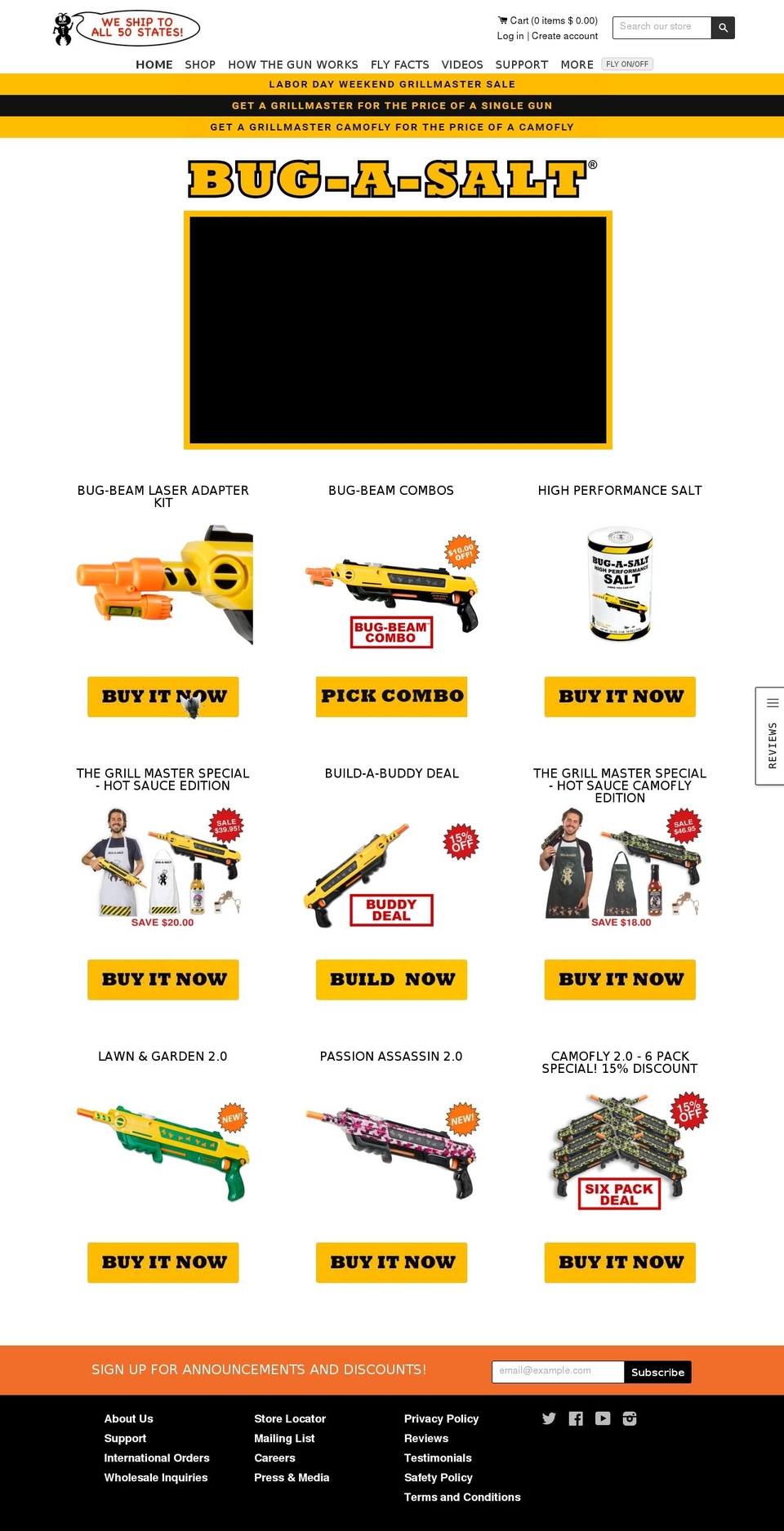 Bug-A-Salt - Yellow Grill Master Sale Shopify theme site example insectshotgun.com