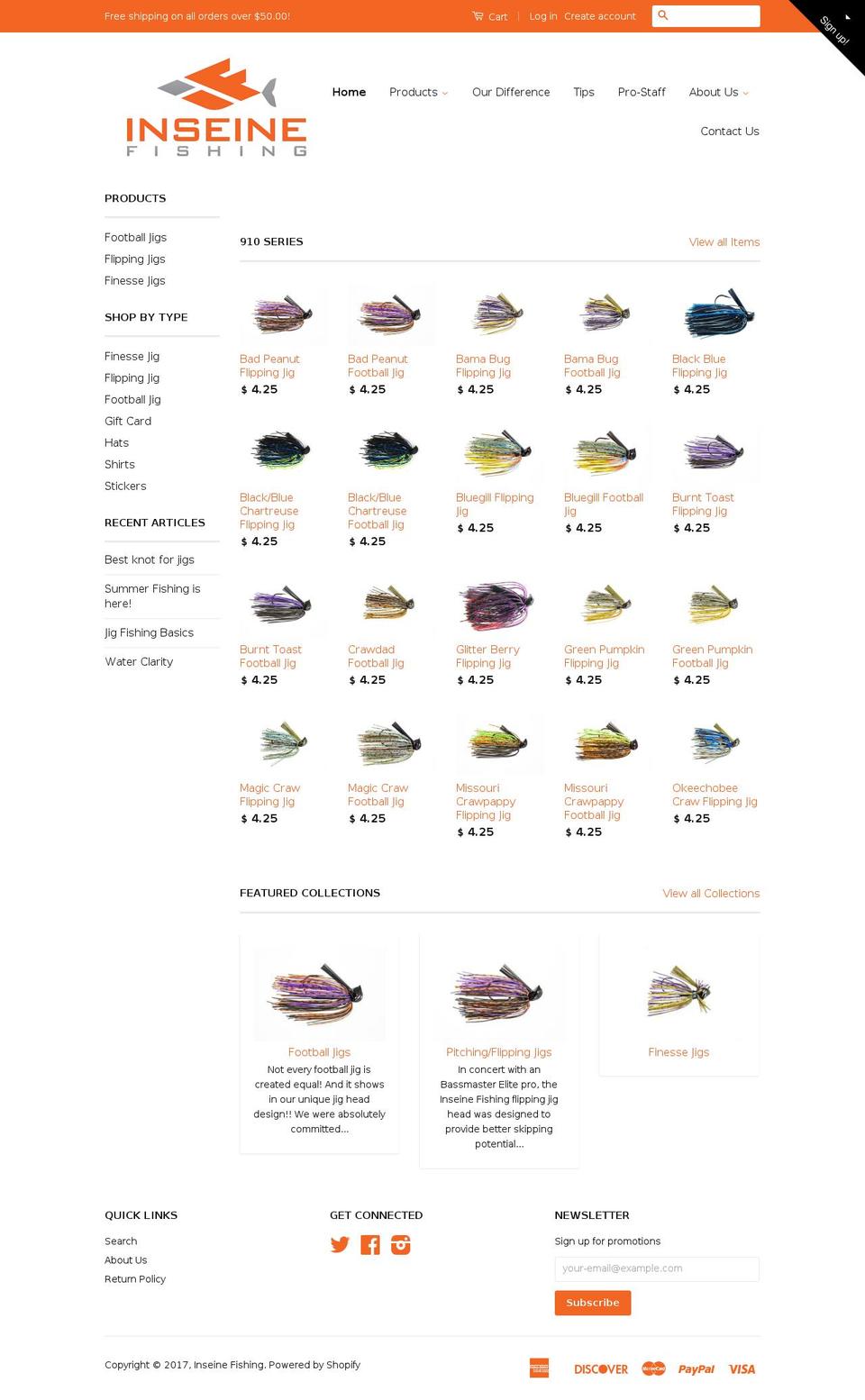 inseinefishing.com shopify website screenshot
