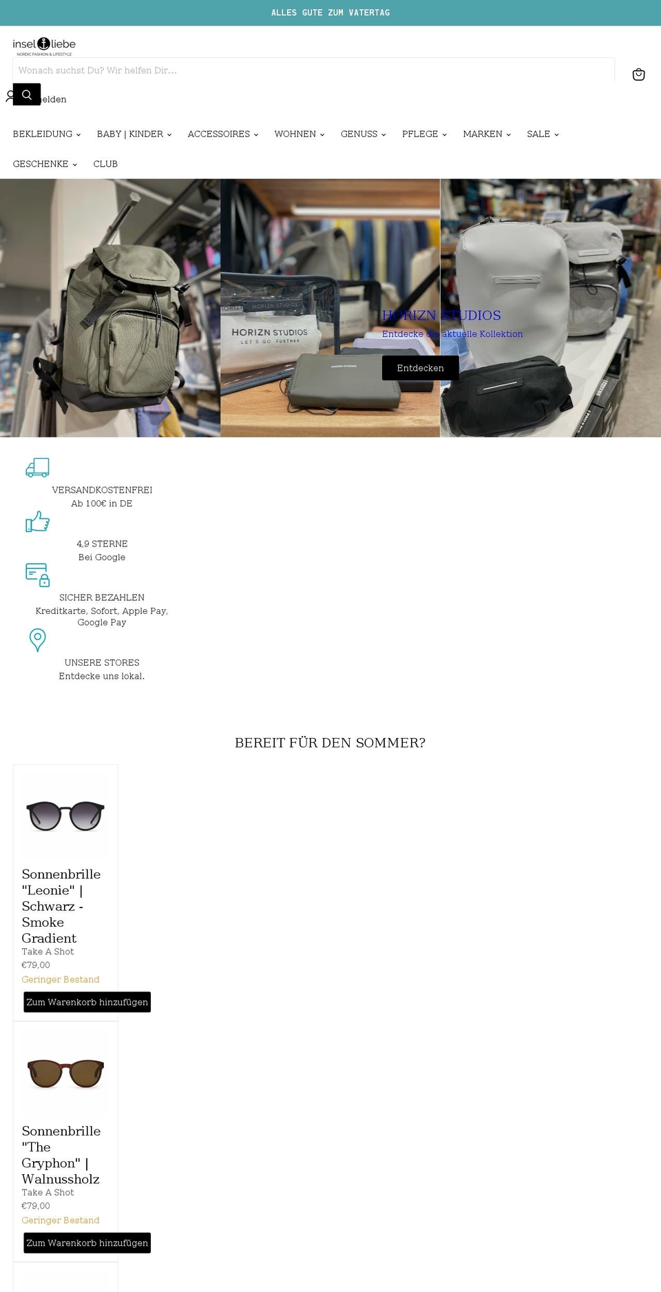 inselliebe.shop shopify website screenshot