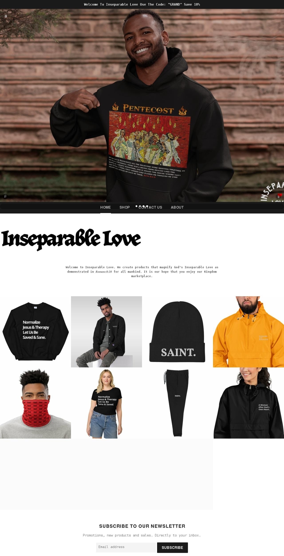 inseparable.love shopify website screenshot
