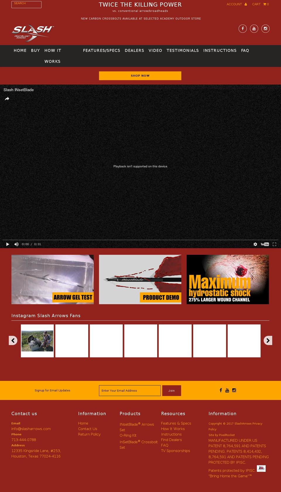 insetbladearrow.com shopify website screenshot