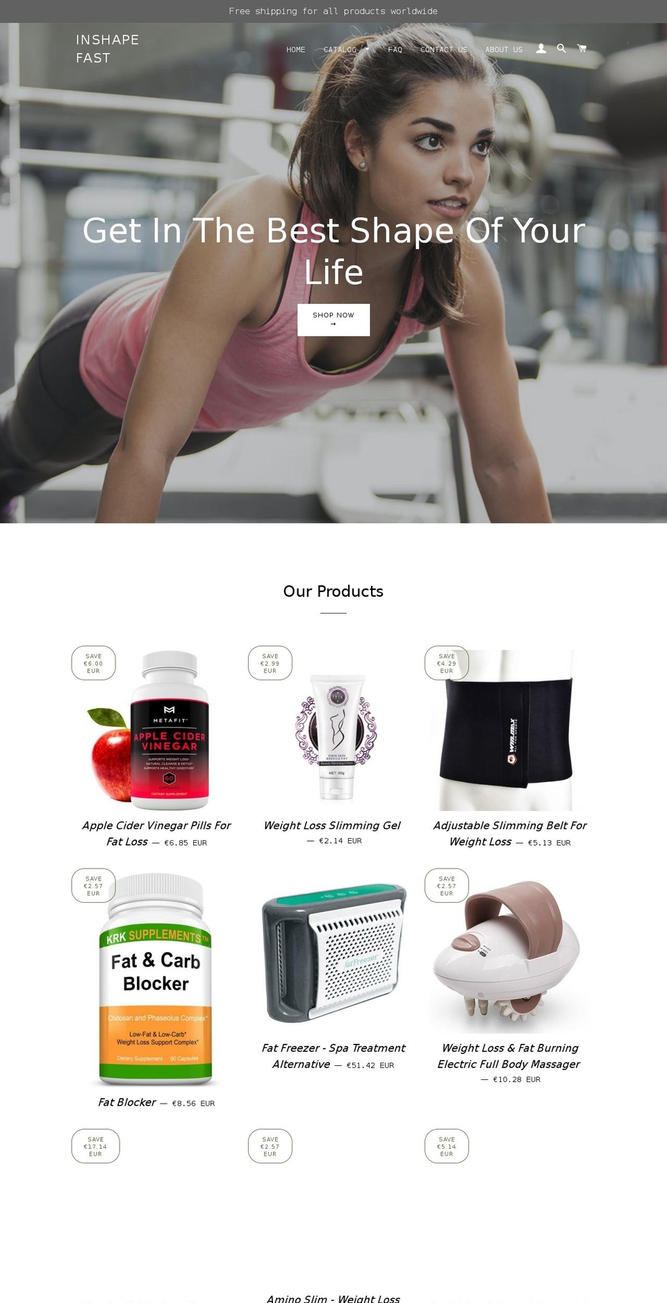 inshapefast.net shopify website screenshot