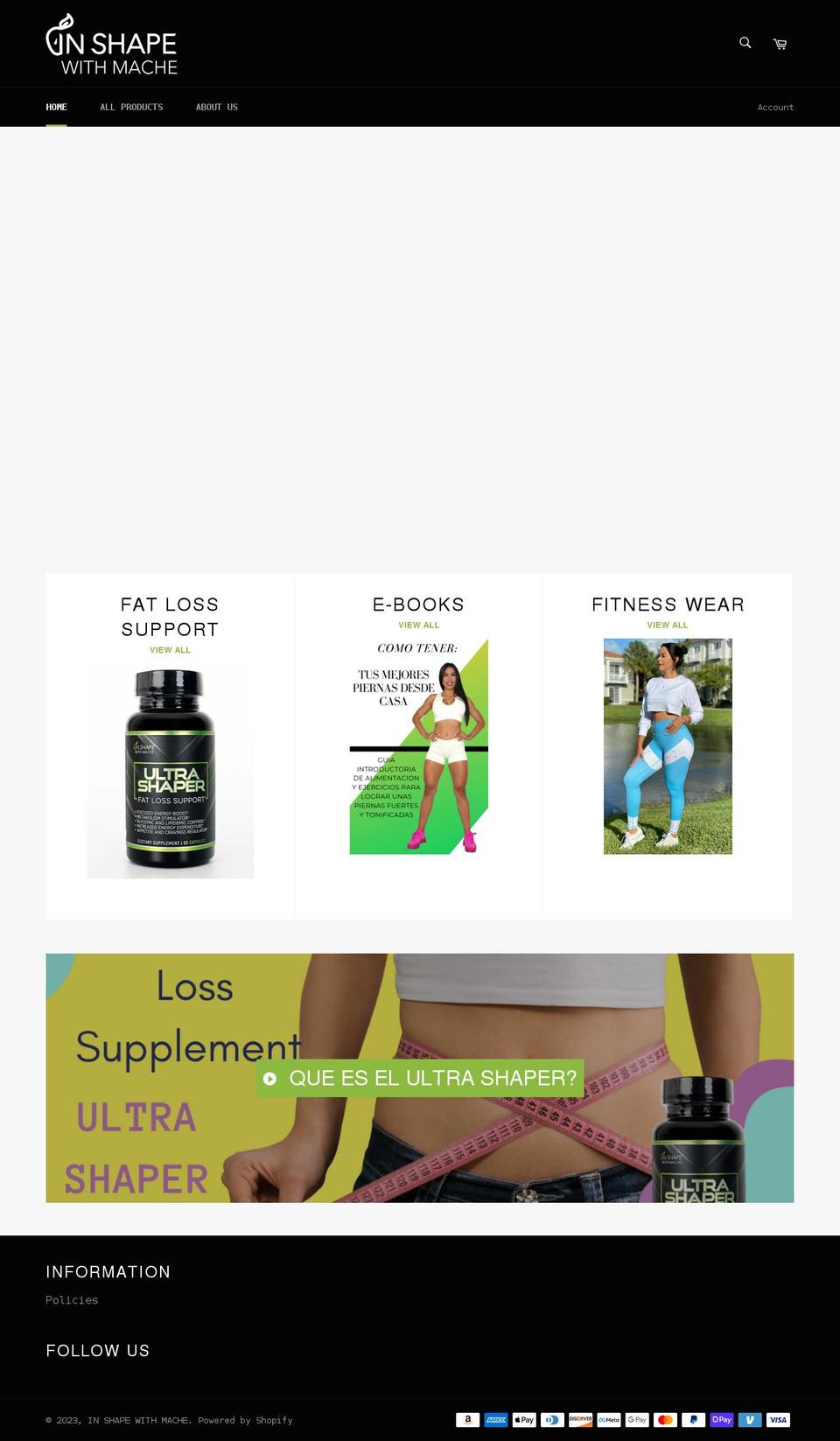 inshapewithmache.com shopify website screenshot