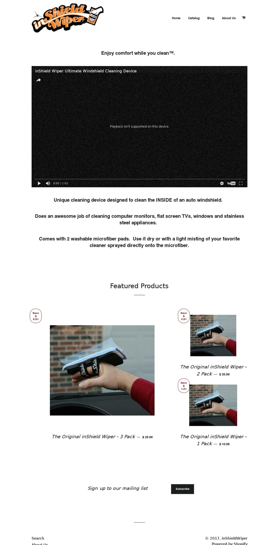 inshieldwiper.com shopify website screenshot