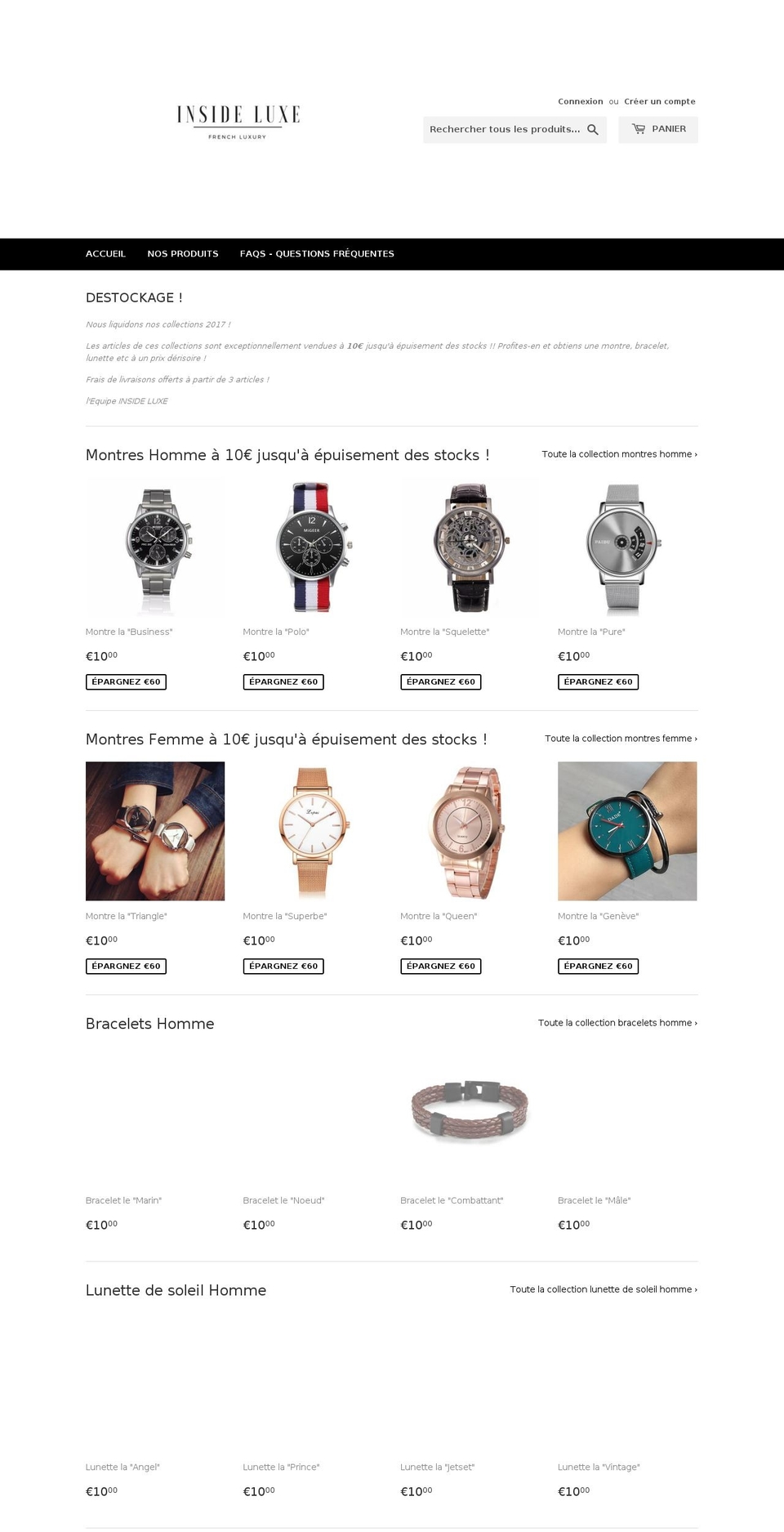 insideluxe.com — Shopify storefront screenshot
