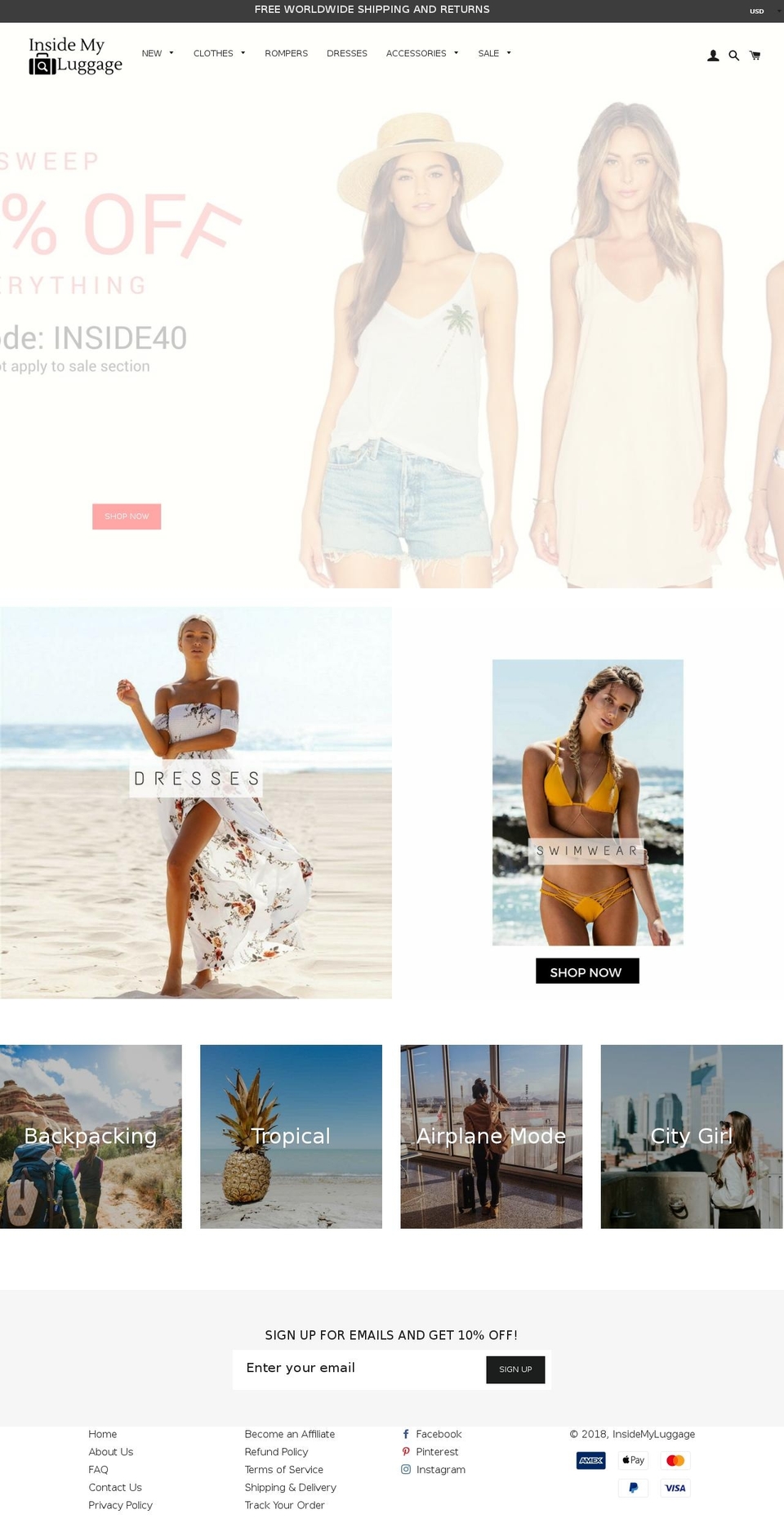 insidemyluggage.com — Shopify storefront screenshot