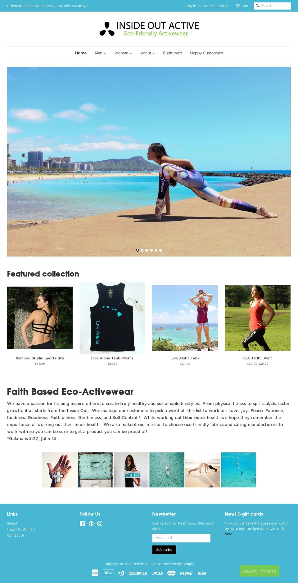 insideoutactive.com — Shopify storefront screenshot