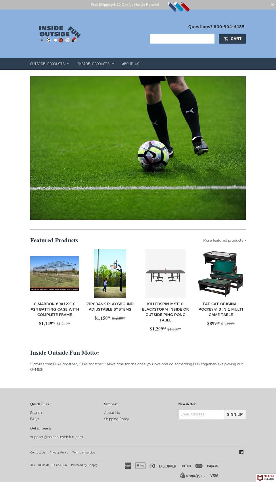 insideoutsidefun.com — Shopify storefront screenshot