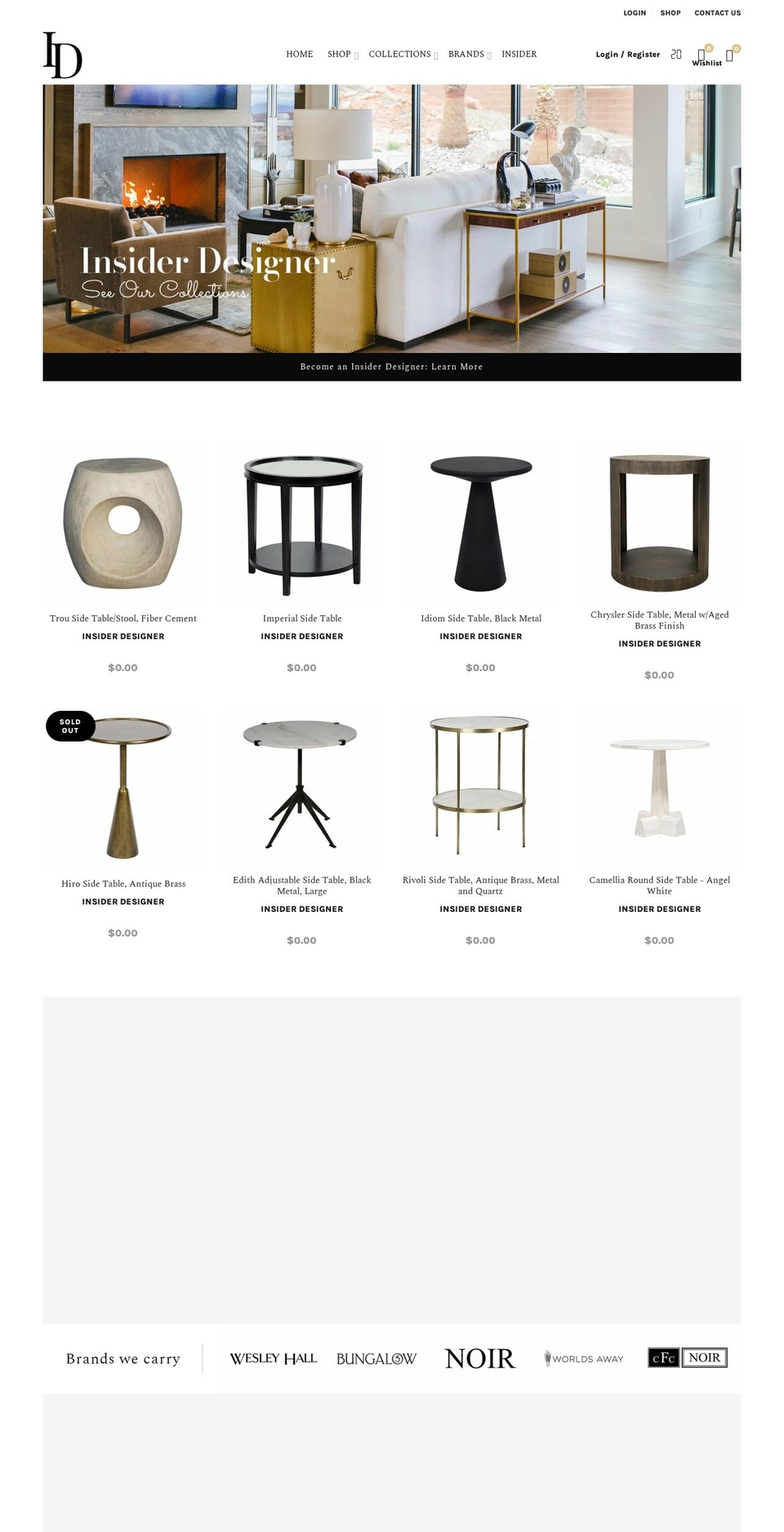 insiderdesigner.com shopify website screenshot