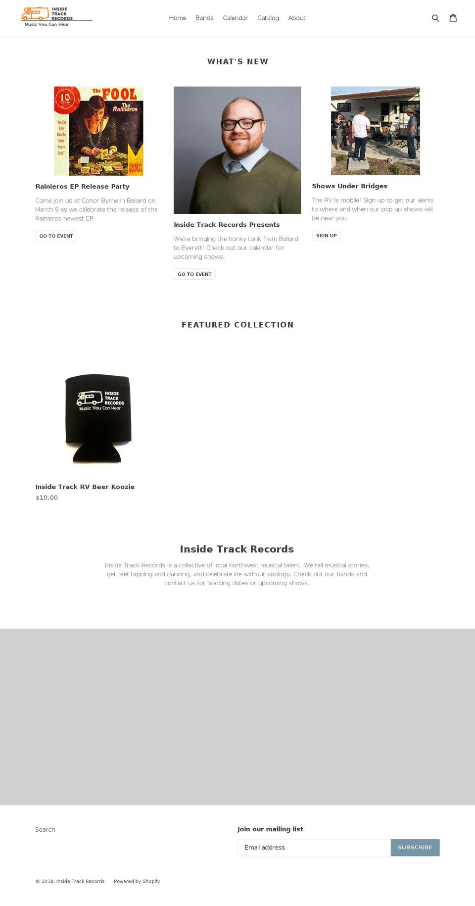 insidetrackrecords.com — Shopify storefront screenshot