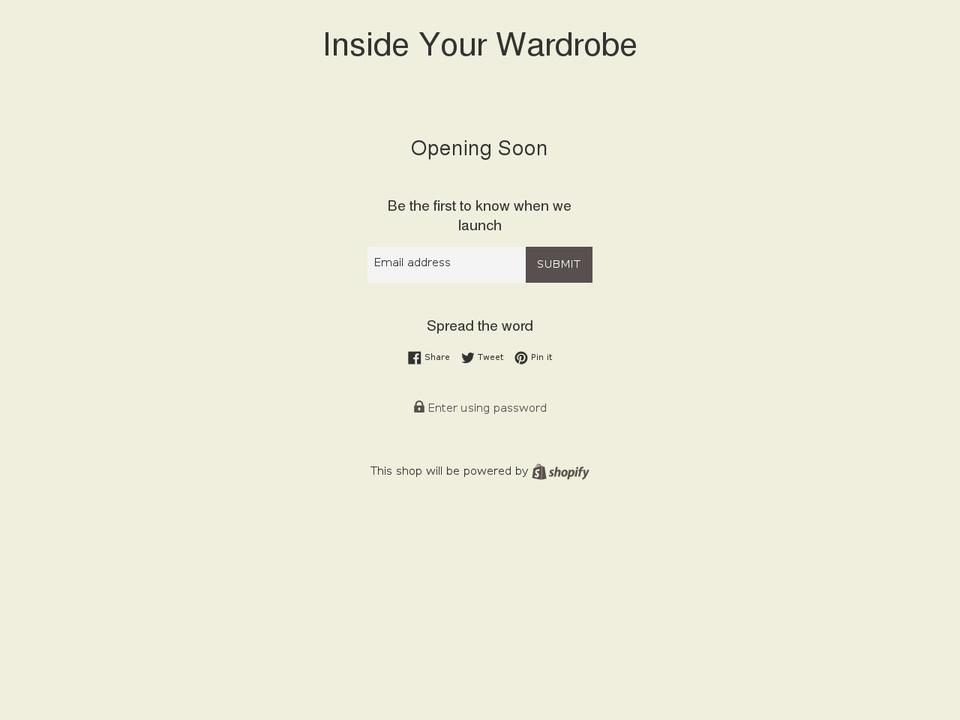 insideyourwardrobe.com — Shopify storefront screenshot