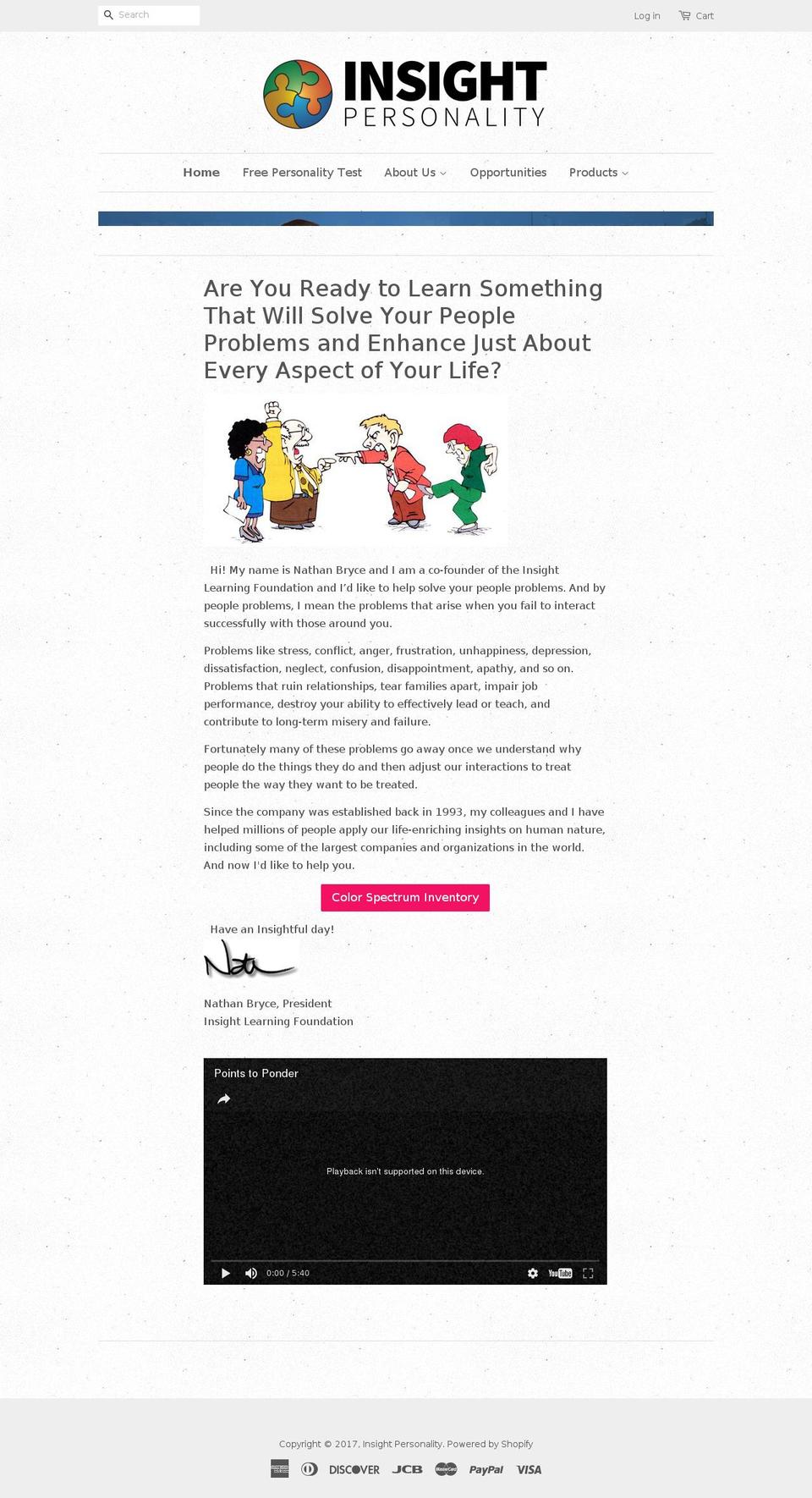 insightpersonality.com shopify website screenshot