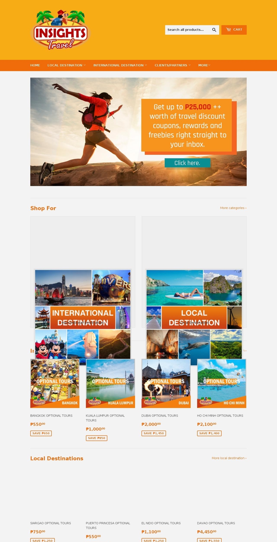 insightstravel.com — Shopify storefront screenshot