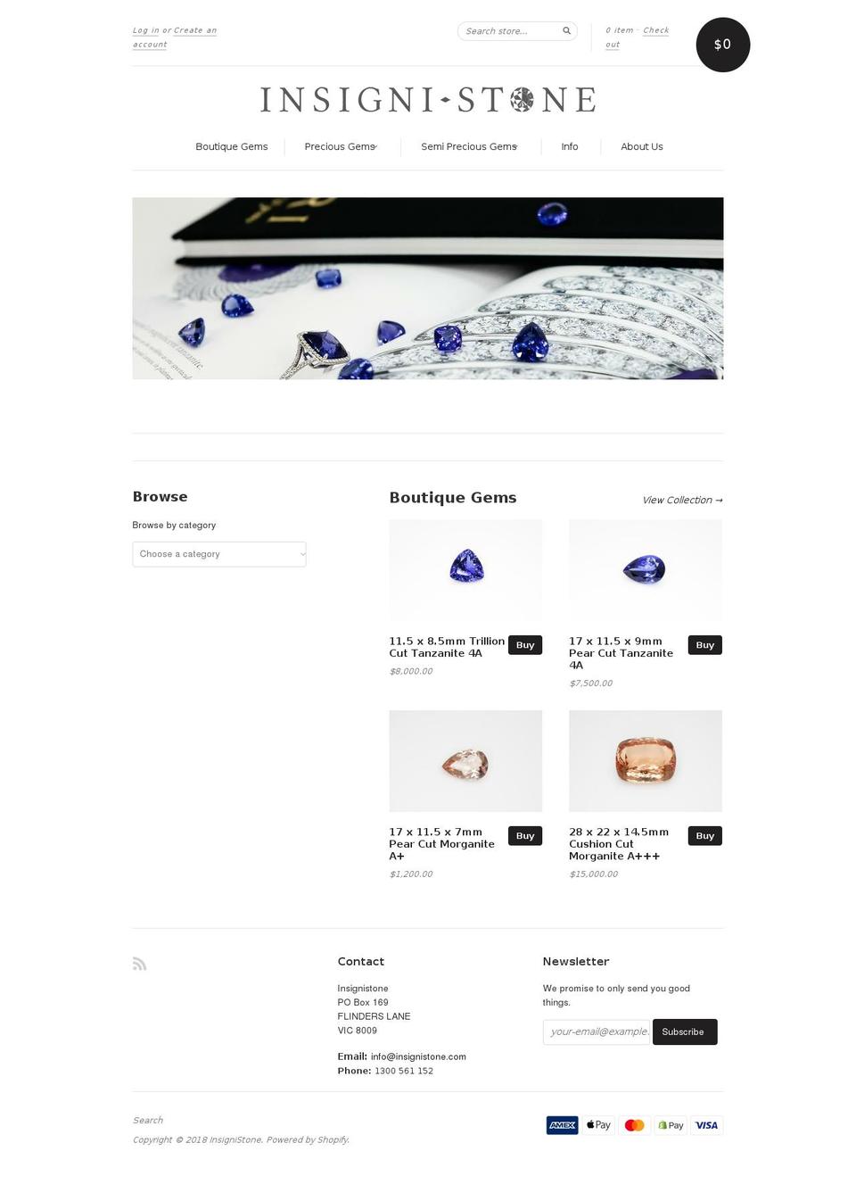 insignistone.com — Shopify storefront screenshot